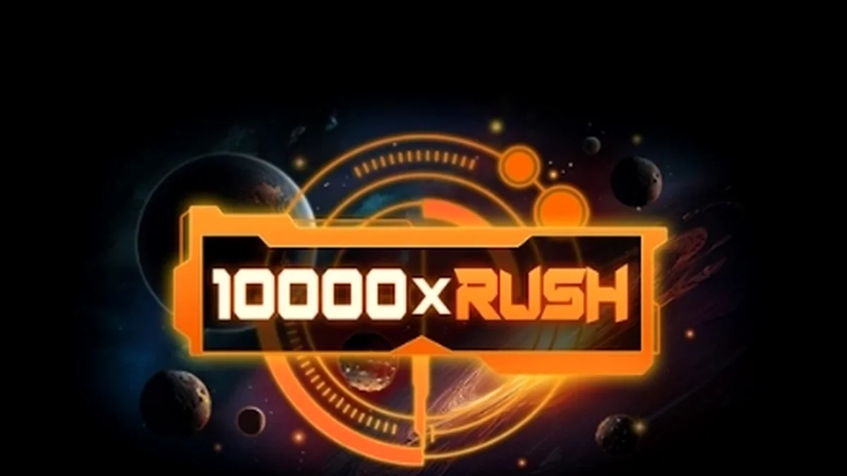 Isang masiglang visual na representasyon ng 10000 x Rush slot na nagpapakita ng modernong disenyo at mabilis na aksyon.